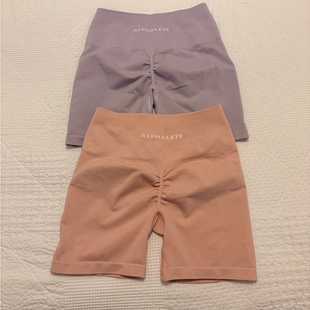 Alphalete OG amplify high waist shorts spring lilac and pink size Small
